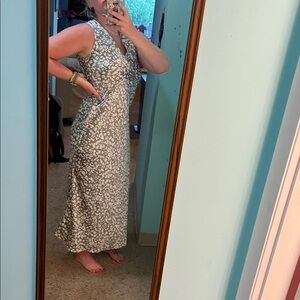 Calvin Klein Gray Floral Maxi Dress